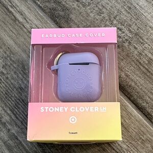 Stoney Clover Lane Purple Silicone Earbud Case with Gold Keyring